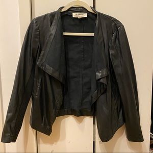 BB Dakota drape front faux leather jacket